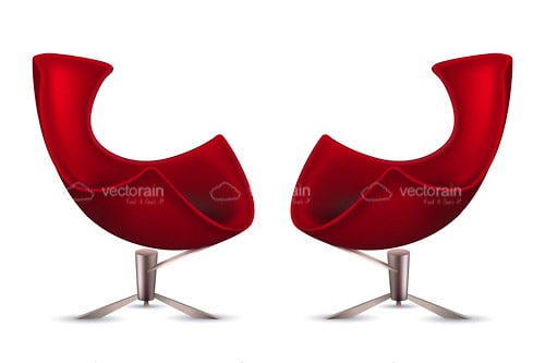 Pair of Modern Red Chairs